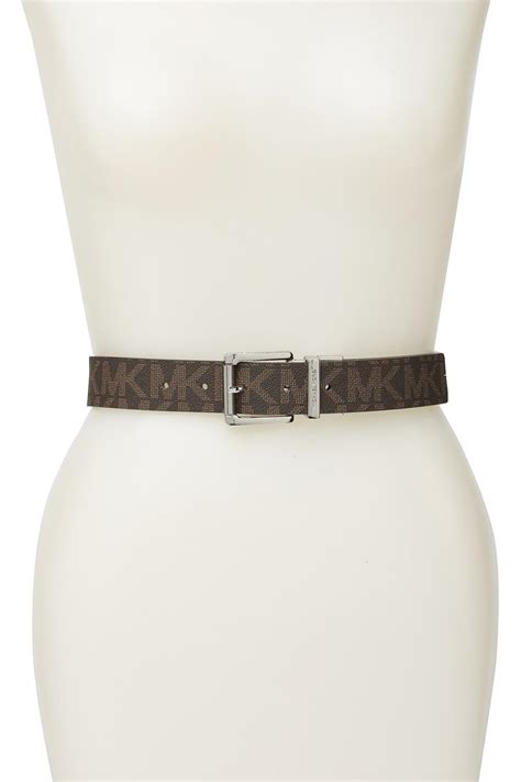 michael kors brown leather belt|michael kors reversible belt women's.